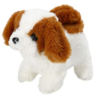 Elektronisch Hund Spielzeug Kinder Läuft bellt, Plüschhund Stehend Plüschtier Teddy Hund Spielzeug Kinder Stofftier Simulation Hund Plüschtier Spielzeug für Kinder 3 4 5 6 Jahren, 18cmx13cmx15cm