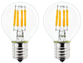 Greeogin 2-Pack E17 Mini Globe Bulb S11 LED Light Bulb,E17 Intermediate Base 4W Warm White 2700K,40 Watt S11 G40 Incandescent Bulb Replacement for Desk Lamp,Cabinet,Closet, Non-Dimmable