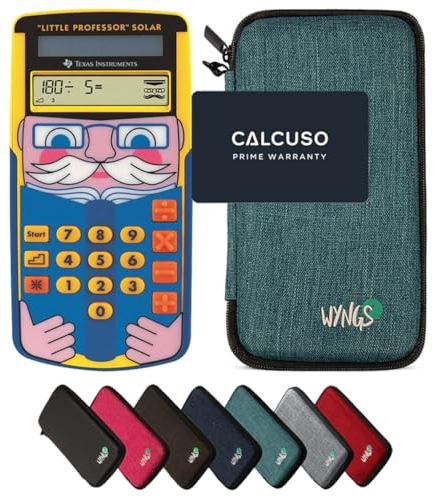 TI-Little Professor inkl. WYNGS Schutztasche Türkis - Interaktiver Rechentrainer - Basic Paket