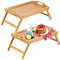 Artmeer Betttablett mit klappbaren Beinen, Bambus-Frühstückstablett mit Griffen, ideal für Sofa, Bett, Essen, Arbeiten, als Laptop-Schreibtisch, Snack-Tablett, 2 Stück, Bambus