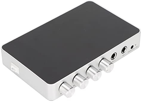 DC 12V HD Multimedia Interface Mixer, 4K 1080P HDMI Karaoke Mixer Verstärker, Einstellbarer Sound Mikrofon Verstärker für Android TV Boxen für Android Set Top Boxen DVD Player(EU)
