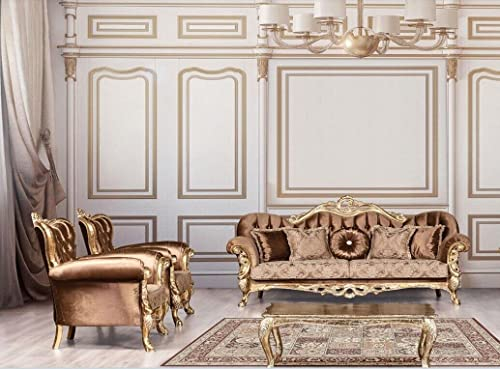 JV Möbel Sofagarnitur 3+1+1 Sitzer Luxus Garnitur Sofa Sofas Sessel Set Barock Wohnzimmer