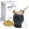 Bombilla Yerba Mate Calabaza, Juego de Tazas de Té de Acero Inoxidable de 8 oz con Tapa Multifuncional, Dos Pajitas y Cepillos de Limpieza (Negro)