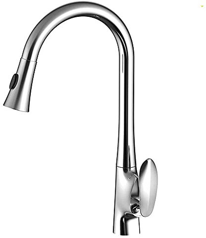 ANIFM All Copper Kitchen Faucet Bend, White Paint, Kitchen Sink Faucet, Single Chrome Plated Gold Dish Kitchen Kitchen Faucet,Y Comfortable anniversary