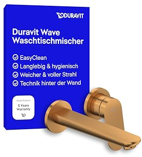 Duravit Wave Waschtischarmatur, Unterputz, Wasserhahn Bad, Armatur Waschbecken, Bronze Gebürstet