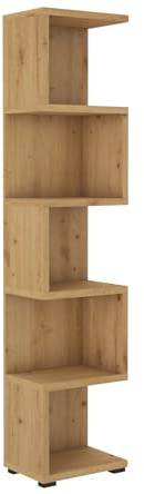 BROMARKT Meira Bücherregal - Raumteiler Regal - Regal für Wohnzimmer und Schlafzimmer - DVD Regal - Standregal - Bücherschrank - Labyrinth Bücherregale - Bookshelf - 184x41,6 cm - Artisan Eiche