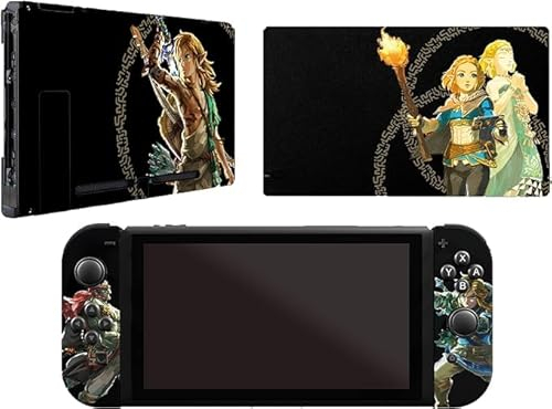 Sticker Skin pour Nintendo Switch Héros d'Hyrule - Autocollant Protecteur Gaming pour Console Standard, Joycon (Manette) et Dock