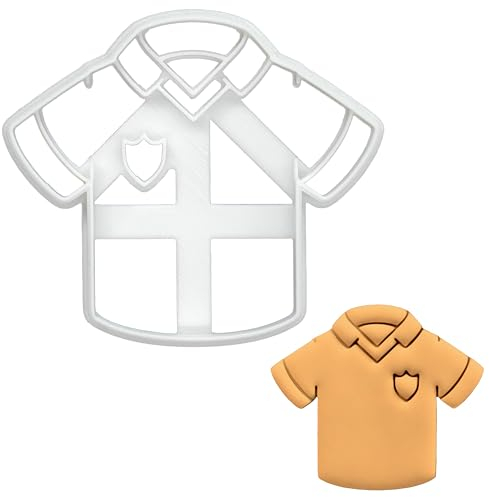 BAKERLOGY Soccer Jersey Cookie Cutter - Detailed Biscuit Cutter Design for Baking and Crafts, Ideal on Fondant, Dough, Clay