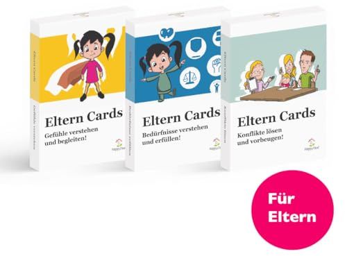 Eltern Cards Gefühle, Bedürfnisse & Konflikte lösen, 3 Lernkarten Sets für Eltern Kita Schule, Gefühlskarten für Kinder, Bedürfniskarten, Gefühle Kinder, Bedürfnisse Kinder Erziehen ohne schimpfen GfK