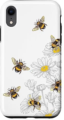 bumble bee - honey bees Bee lover Daisy Flower White Case for iPhone XR