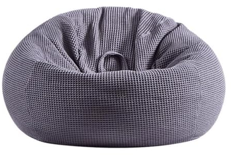 BKEKM Runder Sitzsack-Stuhl mit Füllung, Lazy Sofa-Stuhl, Baumwoll-Samtstoff-Sitzsack, Tatami, 89,9 x 109,9 cm, weiche Sitzsack-Liege