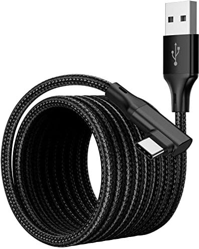 Kiuet Right Angle USB C Charging Cable 3M,USB to USB Type C Cable Fast Charging Braided for Iphone 15,Samsung galaxy S20 S10 S9 S8,Google Pixel, LG,Huawei P9 Pixel 7/6 iPad Switch PS5 etc.