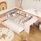 Lexiou 90X200cm, Flachbett, mit ausziehbarem Bett, mit Schreibtisch, DREI Regale an der Seite des Bettes (Rosa)