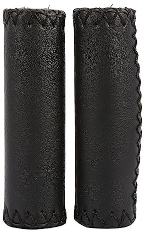 Hominas Fahrradgriffe Kunstleder, 1 Paar Fahrrad Lenkergriffe Leder Fahrradgriffabdeckung DREI Farben Fahrradlenker Leder Retro Griffabdeckung Fahrradzubehör
