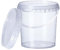 GROWMANIA Seau en plastique transparent avec poignée – Boîte de rangement hermétique pour aliments, liquides et peinture 5 l