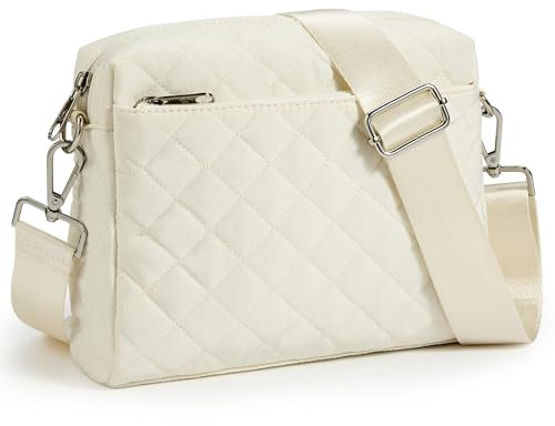 Kalidi Kleine Damen-Umhängetasche, gesteppt, Crossbody-Taschen für Damen, leicht, Puffer-Schulter-Geldbörse, Beige