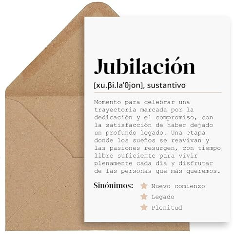 CONTRAXT Tarjeta regalo original Feliz Jubilacion. Regalos originales jubilacion con dedicatoria compañeros trabajo jefes amigos profesor maestra jubilado hombre mujer