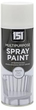 PNJB Multi-Purpose White Matt Spray Paint, Aerosol Paint, Quick Drying, Ideal for Metal, Plastic, Wood, Interior & Exterior Use, 400ml, (1PCS)