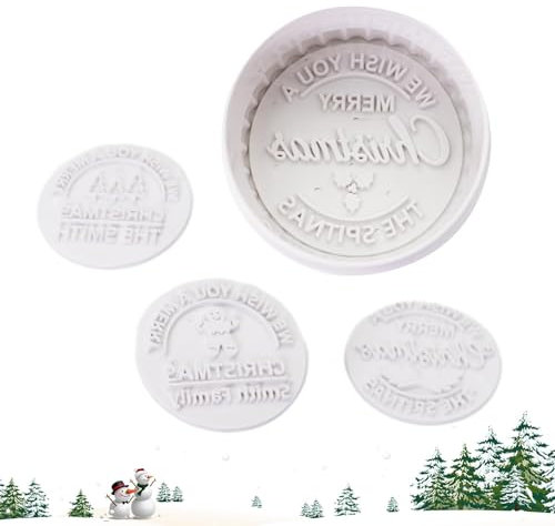 Juego de 4 sellos personalizados para galletas de Feliz Navidad, sello de galletas festivo de Navidad con familia, sello de galletas personalizado con nombre de Navidad para el hogar, cocina,