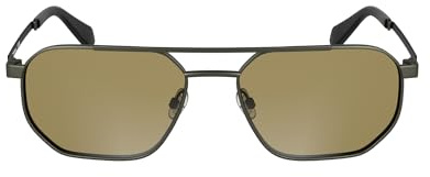 CALVIN KLEIN JEANS Unisex Adult Sunglasses CKJ25202S - Matte Dark Gunmetal with Solid Orange Lens