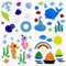4 Pcs Summer Gel Window Clings Colorful Seasonal Toddlers Window Jelly Stickers, Shell Rainbow Pattern Decorations Accessories for Summer School Home Office Bathroom Nursery Supplies