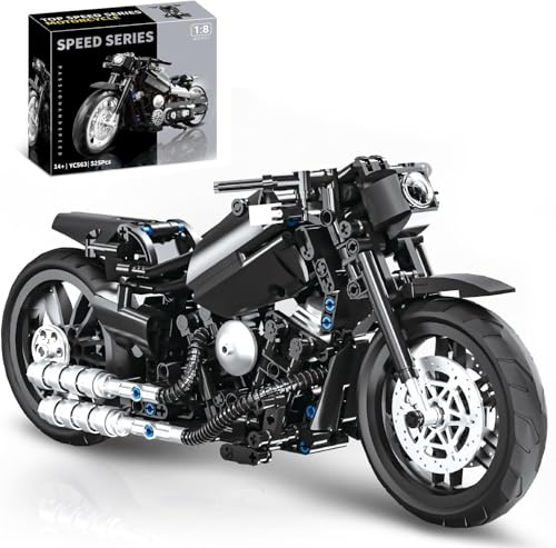 OQMI 1：8 Motorcycle Building Set for Adults, Technic Car Building Blocks for Adults, Build A Model Motorcycle, Collectible Toy for 14 15 16+ Years Old Boys, Teenage Boys Gifts on Birthday (563PCS)