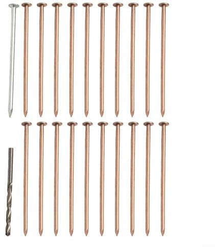 Yhenlovtt 4 Inch Copper Tree Killer Nails, Stump Root Removal Spikes, Hardware Set, With Drill Bit, For Garden Yard, Efficient Woodworking Projects(15pcs)