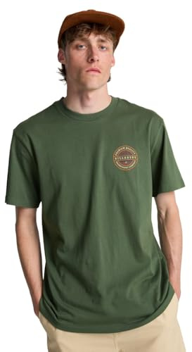 BILLABONG Men's Rotor Short Sleeve T Shirt Top Real Teal Backprint Graphic Tee