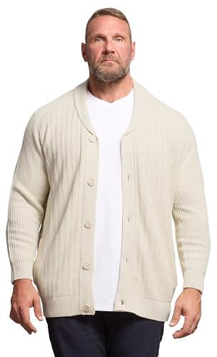BadRhino Big & Tall Brown Knitted Shawl Cardigan - Men's - Plus Size Curve