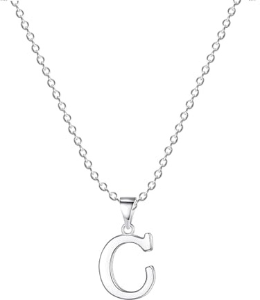 XWN Damen Halskette mit Buchstaben Anhänger Silber Initialien Kette Edelstahl Buchstabenketten Personalisiere Silber Y Kette für Frauen