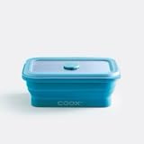 coox Faltbare Frischhaltedose aus Silikon & Glas 250 ml - Mikrowellen- & ofenfest I Für Airfryer geeignet I Perfekt für Meal-Prep I Spülmmaschinenfest I BPA-frei Petrol