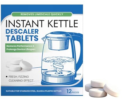 2026 Upgrade Universal Kettle Descaler, Water Bottle Cleaning Tablets 12PCS, Remove Tea Stains, for All Stainless Steel, Flasks, Plastics and Glass Drinking Containers (1)