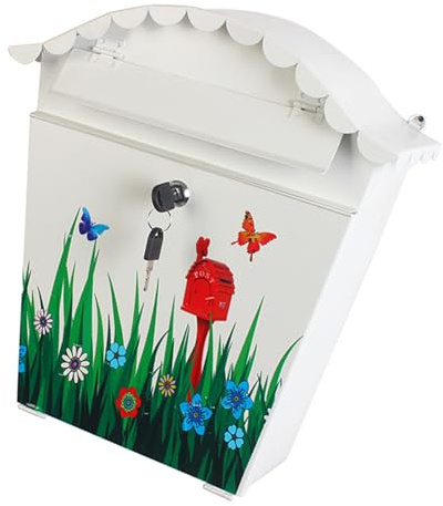 Tmboryuu Farmhouses Wandmontage Briefkasten, rostbeständiges Eisen Vogel und Pflanzenthema für, Hof, Außendekoration, Farmhouses, dekorativer Garten Briefkasten