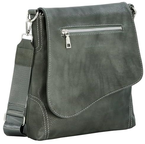 JENNIFER JONES Damen Schultertasche – Umhängetasche | Crossbody Bag, kompakt, 5L, Reißverschluss + Magnetverschluss, Casual, Freizeit, Alltag