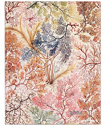 Paperblanks 12-Monatskalender 2024 Flexi Anemone Ultra Vertikal, Spanisch