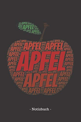 Apfel: Notizbuch, Notizblock | Kariert, Karierte, Kariertes, Karo-Raster | DIN A5, 120 Seiten | Notizen, Ideen, Gedanken, Erinnerungen, Termine, Planer, Tagebuch, Organisation