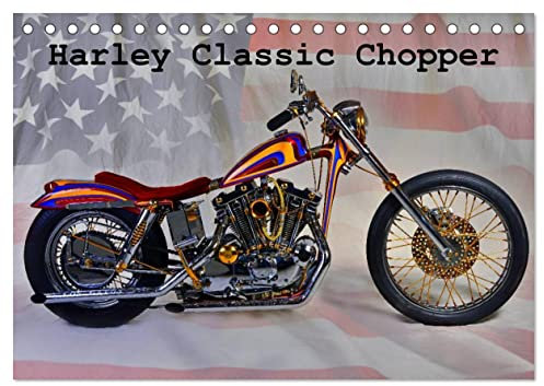 Harley Classic Chopper (Tischkalender 2025 DIN A5 quer), CALVENDO Monatskalender: Ein Chopper wie aus dem Bilderbuch.........einfach pur! (CALVENDO Mobilitaet)