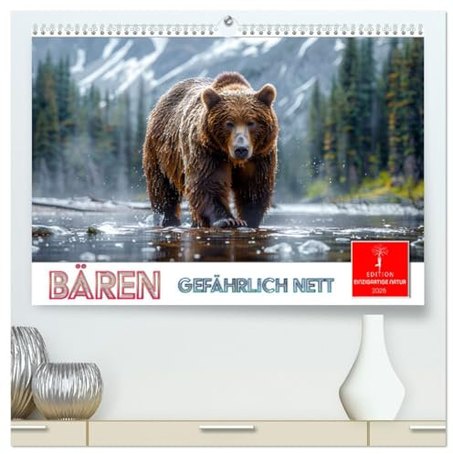 Bären - gefährlich nett (hochwertiger Premium Wandkalender 2025 DIN A2 quer), Kunstdruck in Hochglanz