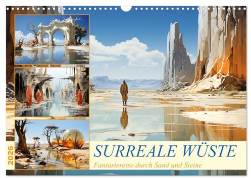 Surreale Wüste (Wandkalender 2026 DIN A3 quer), CALVENDO Monatskalender: Surreale fantastische malerische Wüstenlandschaften - KI generiert (CALVENDO Natur)