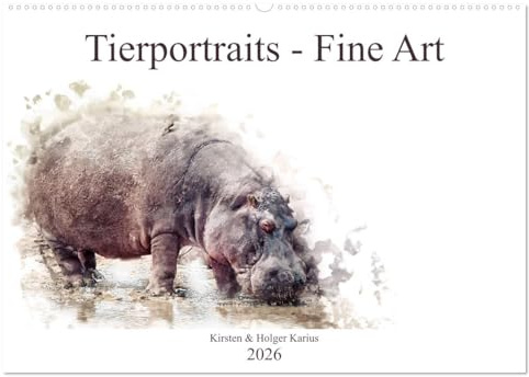 Tierportraits - Fine Art (Wandkalender 2026 DIN A2 quer), CALVENDO Monatskalender: Zwölf ausgesuchte Fine Art Tierportraits in einem Kalender ... Holger und Kirsten Karius. (CALVENDO Tiere)