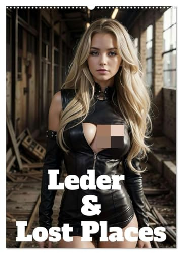 Leder und Lost Places (Wandkalender 2026 DIN A2 hoch), CALVENDO Monatskalender: Erotische Frauen in verlassenen Industriegebäuden (CALVENDO Erotik)