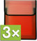 VELOFLEX Heftbox Velobag Ordnungsmappe A4, Klettverschluss (Rot, 3X Heftebox)