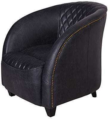 unbekannt Ledersessel Retro Sessel Armlehnsessel Vintage Loungesessel gepolstert schwarz Art Deco Relaxsessel ovl210 Palazzo Exklusiv