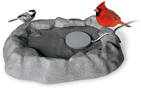 K&H PET PRODUCTS Thermo-Birdbath für den Außenbereich, beheizt, grau, 43,2 x 59,9 x 10,2 cm
