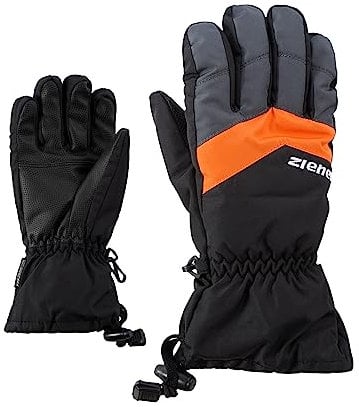 Ziener Kinder LETT AS glove junior Ski-Handschuhe / Wintersport | wasserdicht atmungsaktiv, black/graphite, 7,5