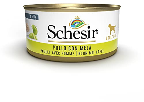 Schesir Dog Fruit Hühnerfilet mit Apfel, Hundefutter nass mit Früchten, 18 Dosen x 150 g