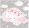 Little Deco Wandtattoo Kinderzimmer Mädchen Mond mit Krone & Wolken I Mond 2-72 x 51 cm (BxH) I Wandsticker Babyzimmer selbstklebend Wandaufkleber Sterne DL449-2