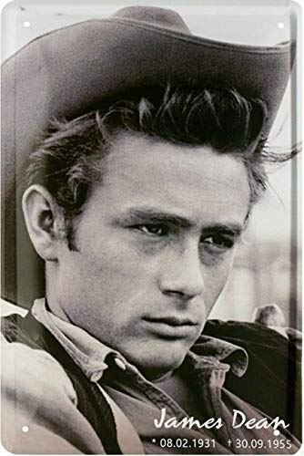 Blechschilder Dennis Stock James Dean Bekannte Persönlichkeiten Celebrities Deko Schild Metallschild Retro Türschild Vintage Eingang Geschenk zum Geburtstag oder Weihnachten 20x30 cm