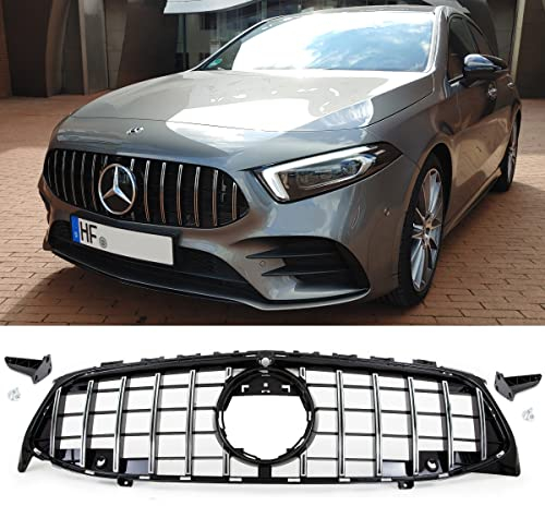 Kühlergrill Schwarz Chrom kompatibel für Mercedes CLA W118 ab 2019 für PDC + Kamera auf Sport- Panamericana GT DM Autoteile 2799