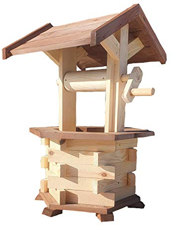 Fontana in legno, 76 cm, da giardino, in legno massiccio